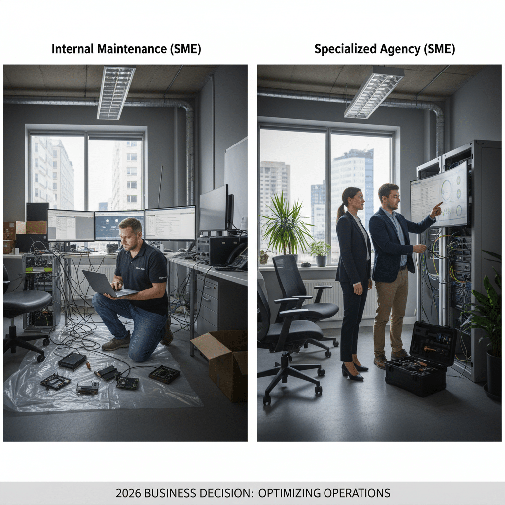 Maintenance interne vs Agence spécialisée : Le comparatif pour les PME en 2026